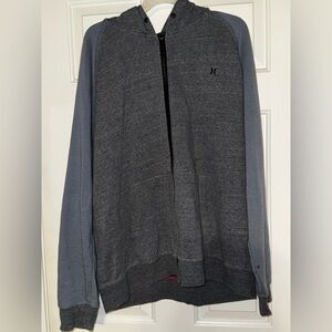 Hurley Men’s Dark Gray and Slate Zip-Up Hoodie